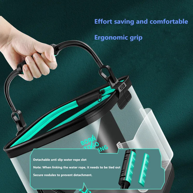 Foldable Live Fish Bucket-3