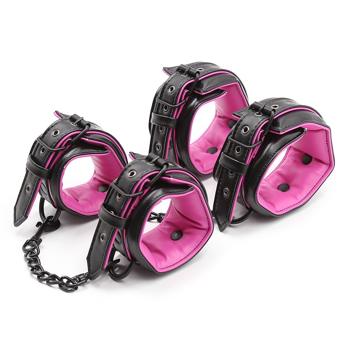 Sex Adult Supplies Binding Hand And Neck Cuff Leather Couple Alternative Training Toys Binding Buckle