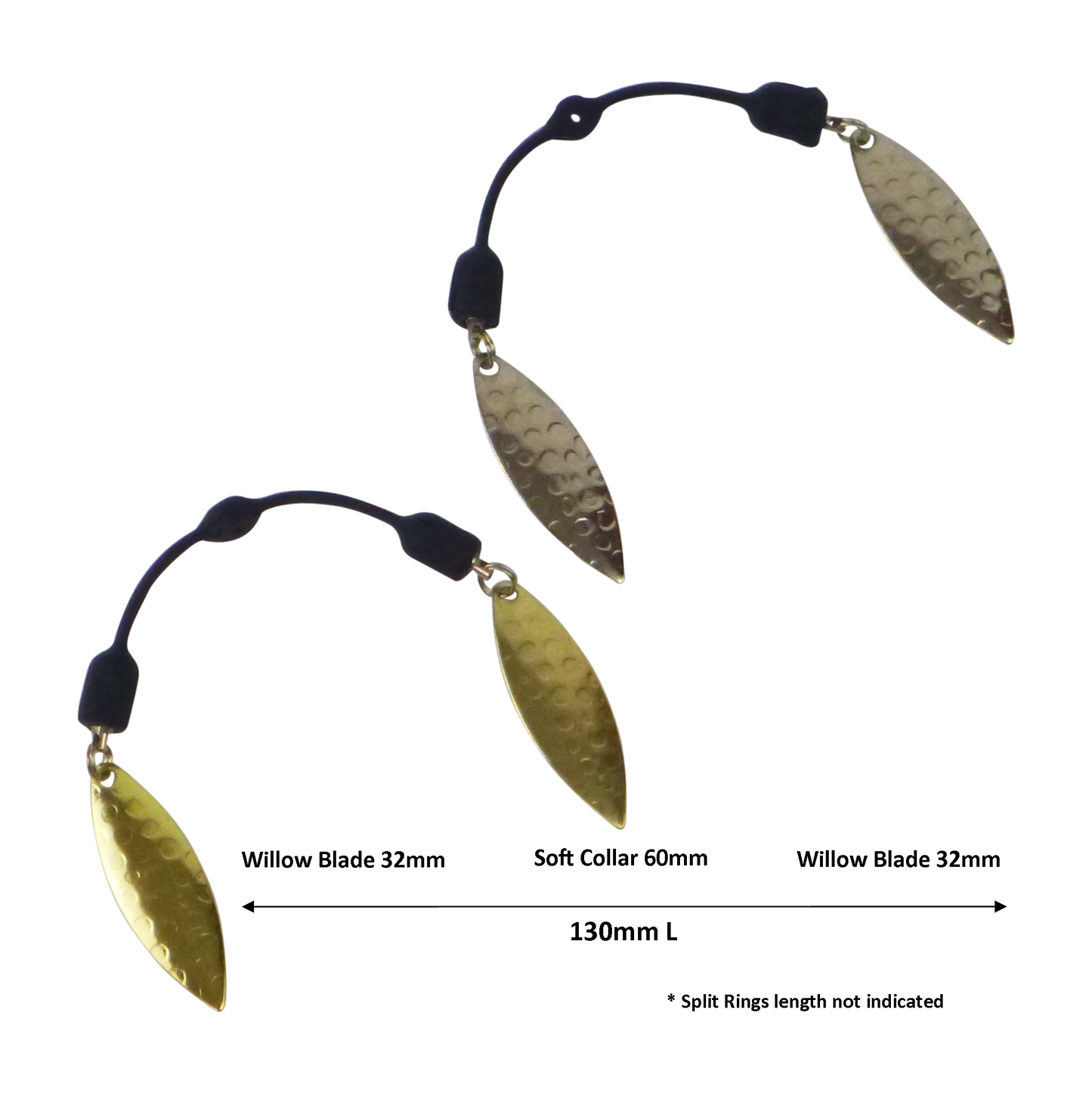Swimerz Duo Tail Spinner, Hammered Nickel, 5 Pack-2