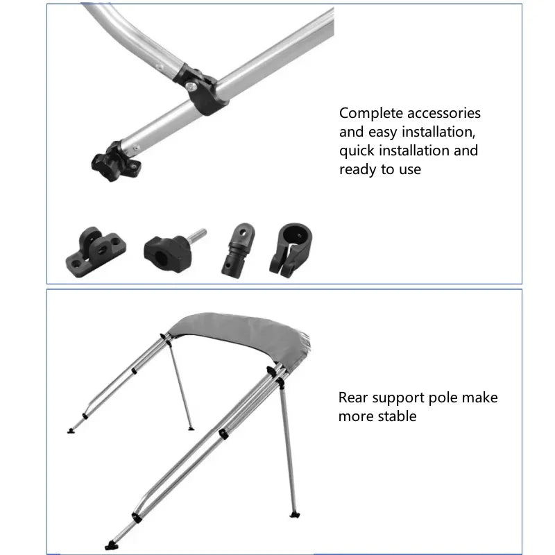 Bimini Top with 25mm Aluminum Tube and 600D Polyester Canvas-2