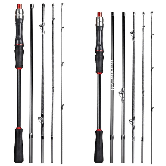 2.1M Carbon Fiber Casting Rod 6-Section Black-1