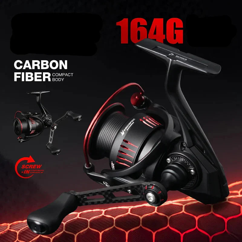 Ultralight Carbon Fiber Spinning Reel 9kg Max Drag Black-1