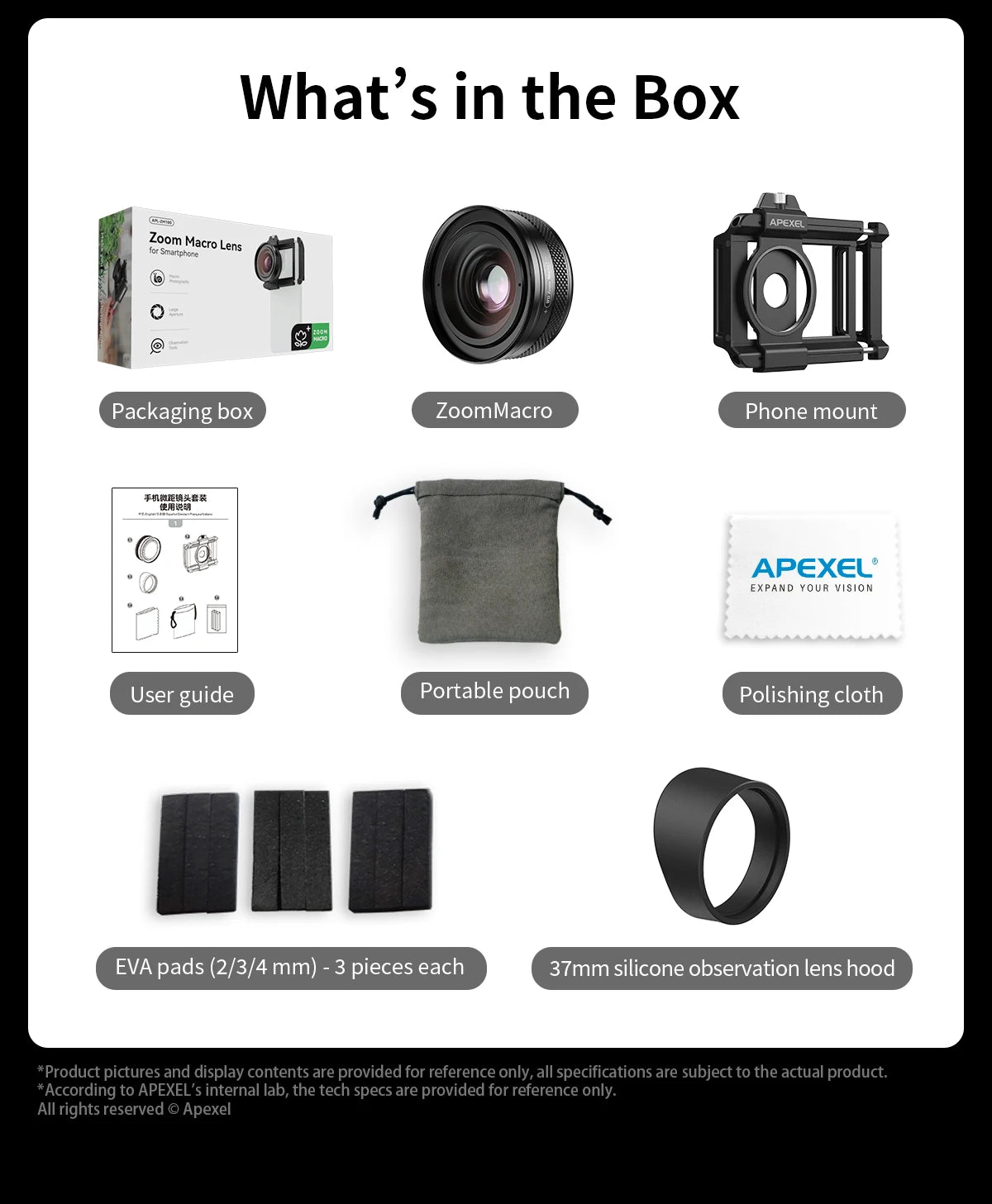 APEXEL 10-20X Zoom Macro Lens HD Micro Phone Camera Lenses Support Eye Macro Photography for iPhone Samsung all Smartphones