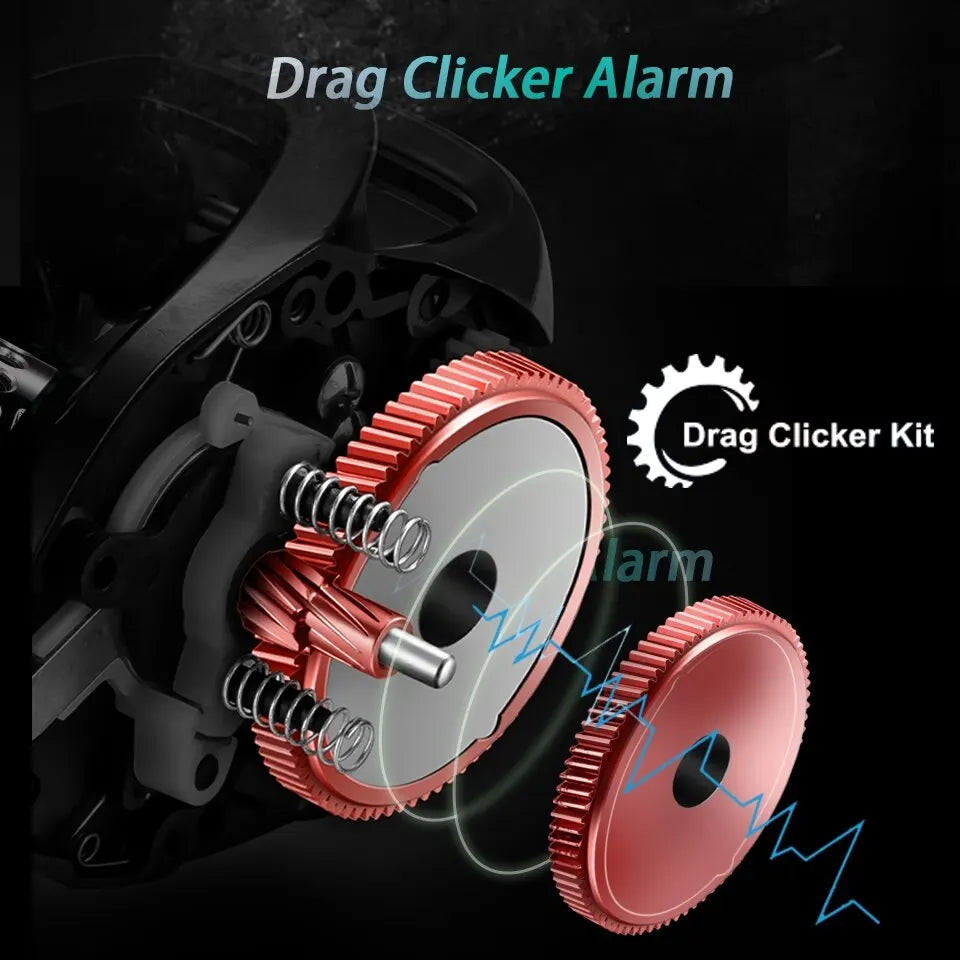 Baitcasting Reel Carbon Body with Clicker Black-1
