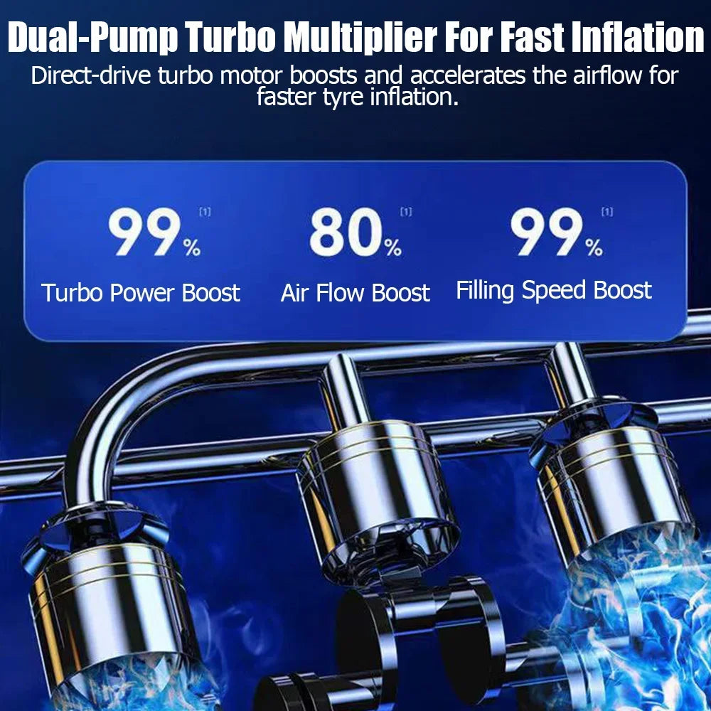 High-Precision Portable Air Pump Compressor Digital Tyre Inflator Black-1