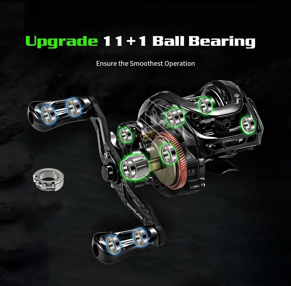 Baitcasting Reel Carbon Body with Clicker Black-2
