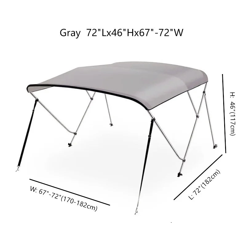 Bimini Top with 25mm Aluminum Tube and 600D Polyester Canvas-5