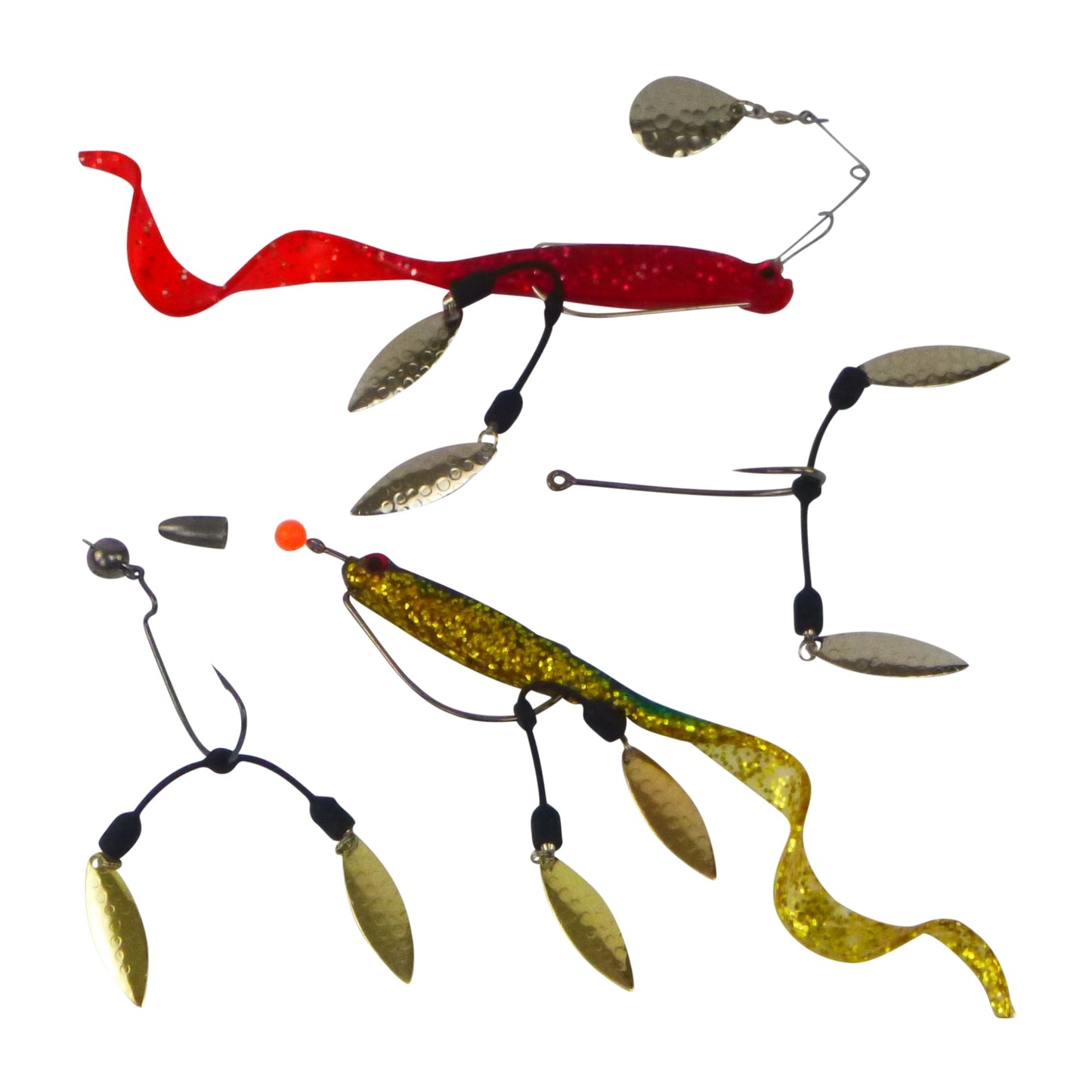 Swimerz Duo Tail Spinner, Hammered Nickel, 5 Pack-3