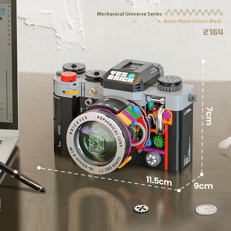Building Blocks Mechanical Universe Retro Camera Assembled Handmade Toy Model Ornaments