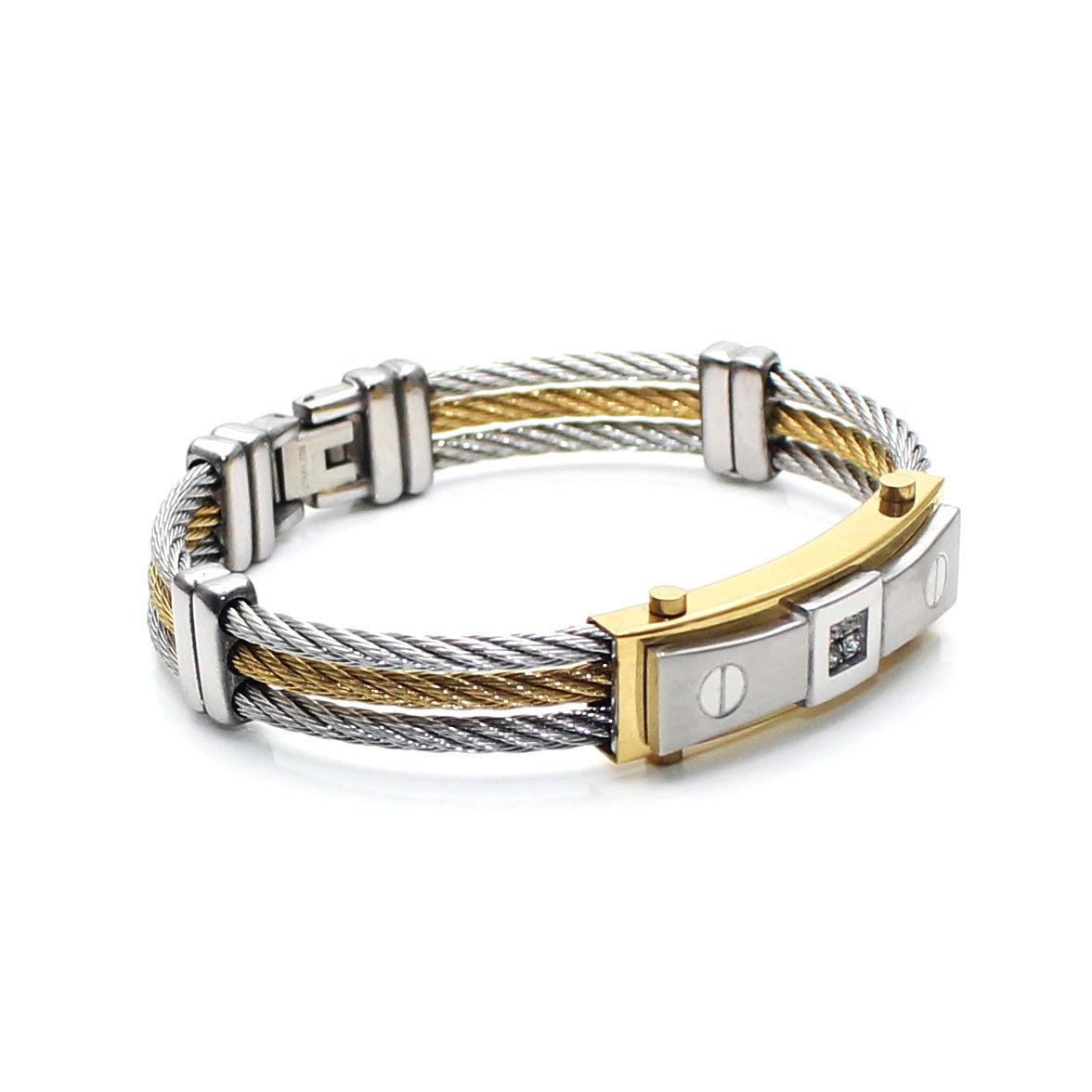 Three-ring Steel Wire Braided Hemp Rope Bracelet