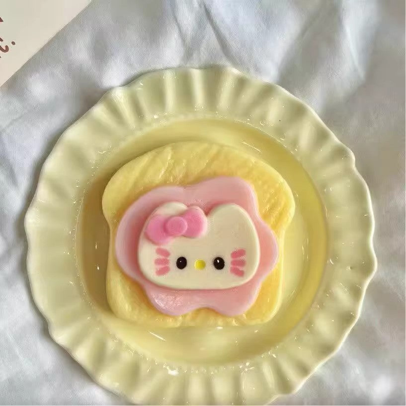 Dopamine Rainbow Kitten Cheese Squeezing Toy Silicone Slow Rebound Decompression