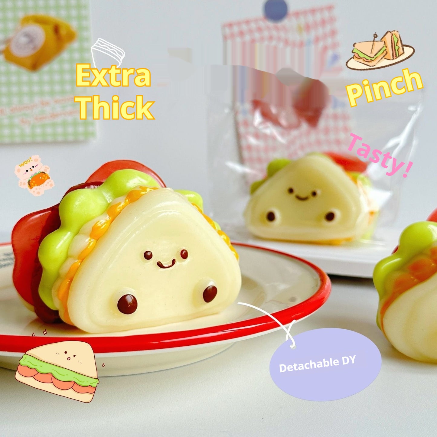 Dopamine Rainbow Kitten Cheese Squeezing Toy Silicone Slow Rebound Decompression