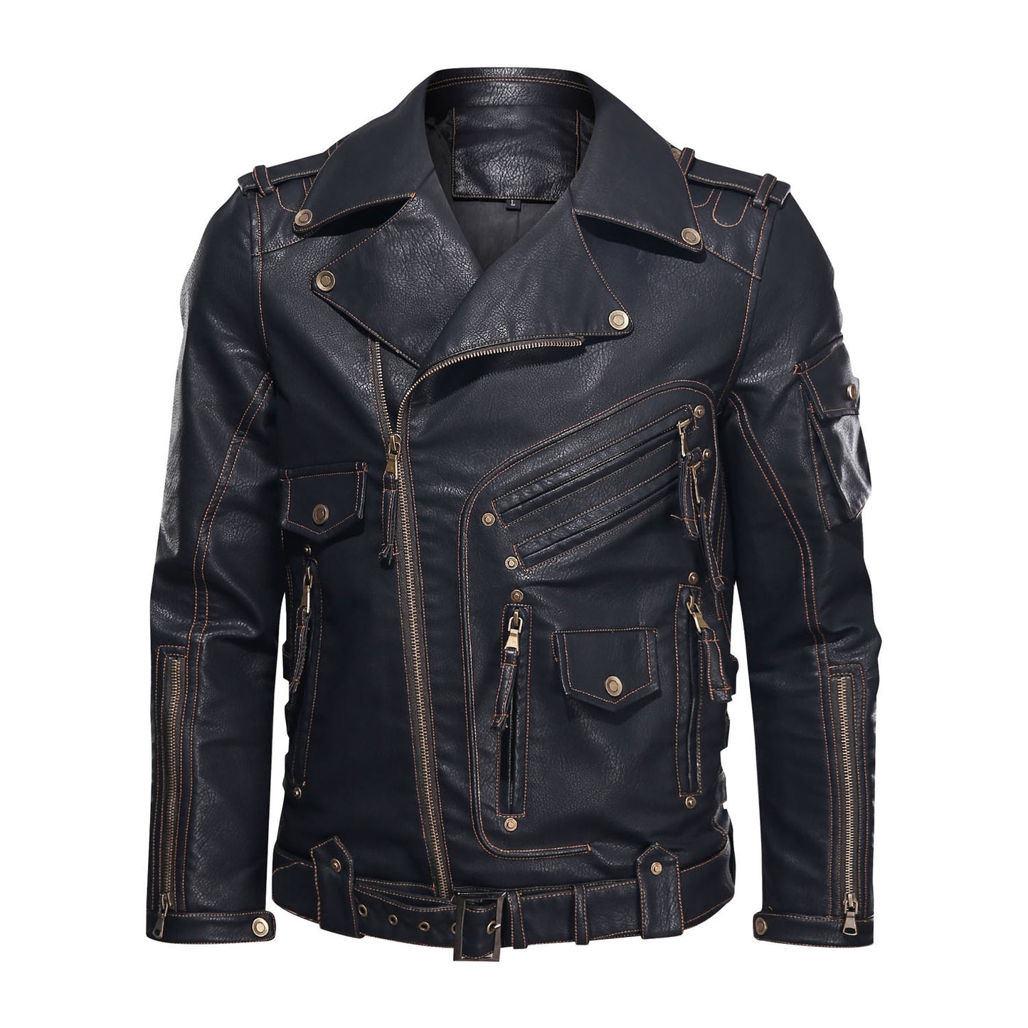 Motorcycle Leather Jacket, Punk Style PU Jacket