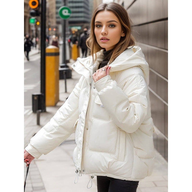 Hooded Down Cotton Clothes For Women New Short Winter Large Size Thick Multi-pocket Cotton Jacket Coat Trendy