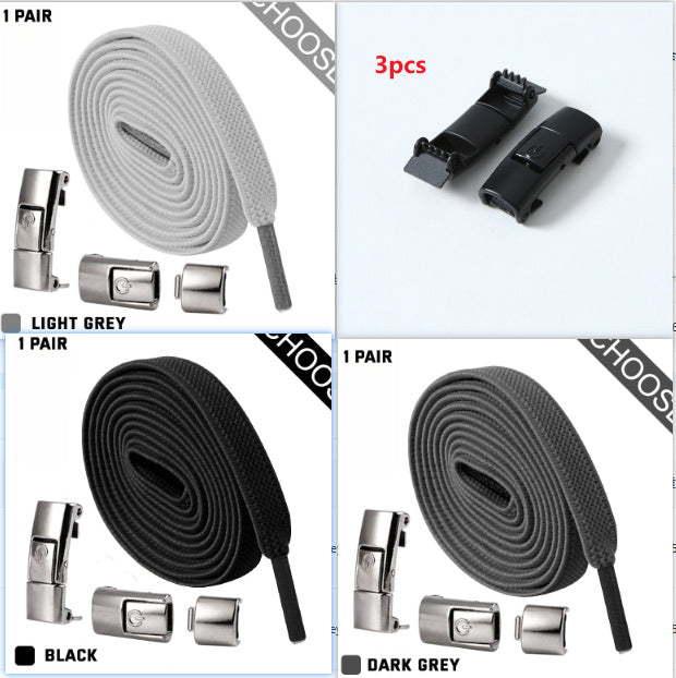 Press Lock Shoelaces Without Ties Elastic Laces Sneaker 8MM Widened Flat No Tie Shoe Laces Kids Shoelace For Shoes