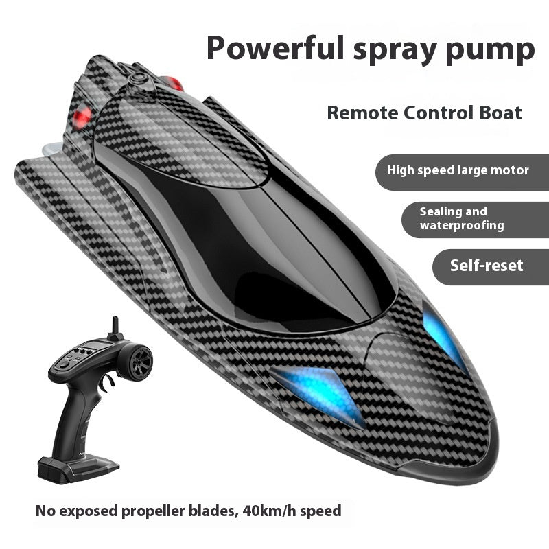 Remote-control Ship Rowing High Speed Boat Racing Water Toy Water-cooled Turbojet Ship Model