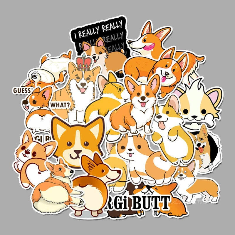 50 cute and adorable Corgi stickers