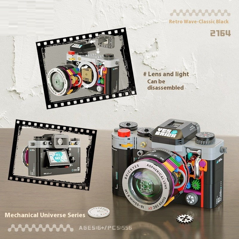 Building Blocks Mechanical Universe Retro Camera Assembled Handmade Toy Model Ornaments