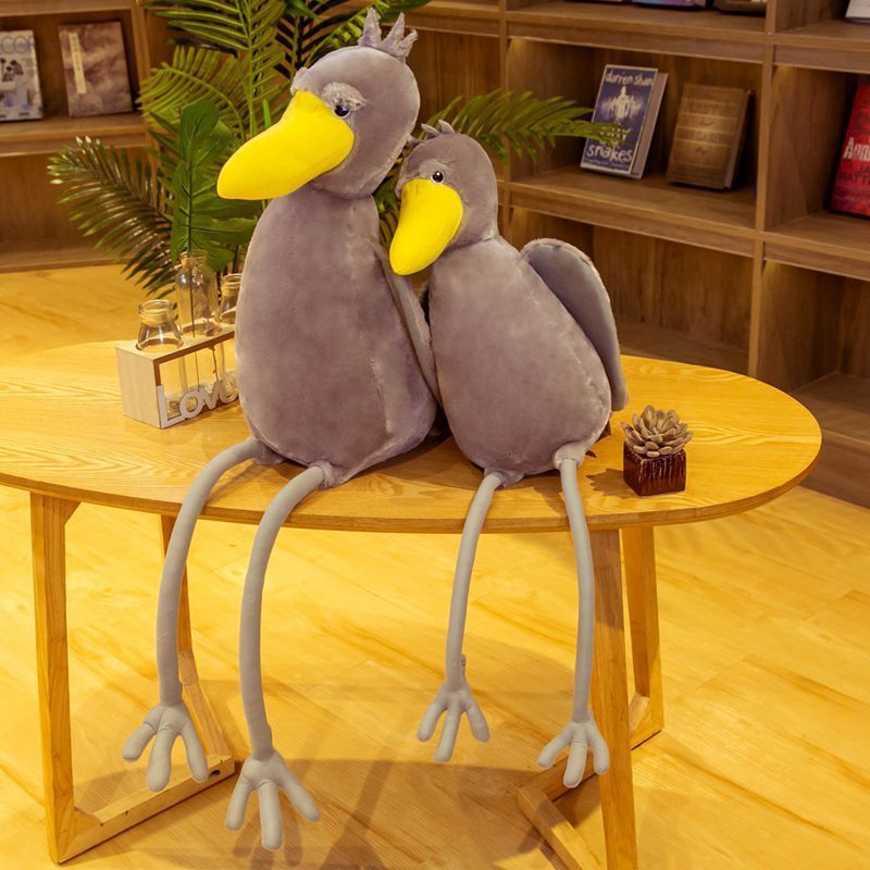 Grey Stork Bird Soft Stuffed Plush Toy