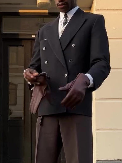 Black Double-breasted Men's Blaze