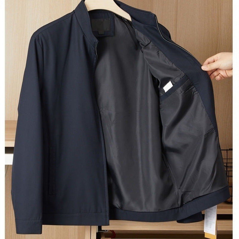 Middle-aged And Elderly New Loose Lapel Zipper Jacket