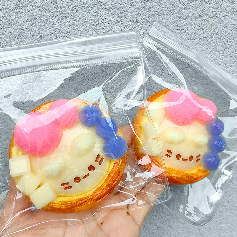 Dopamine Rainbow Kitten Cheese Squeezing Toy Silicone Slow Rebound Decompression