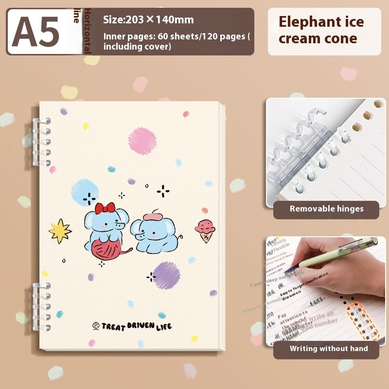 A5 Thickened Loose-leaf Notebook Detachable Coil Cute Book Student Only