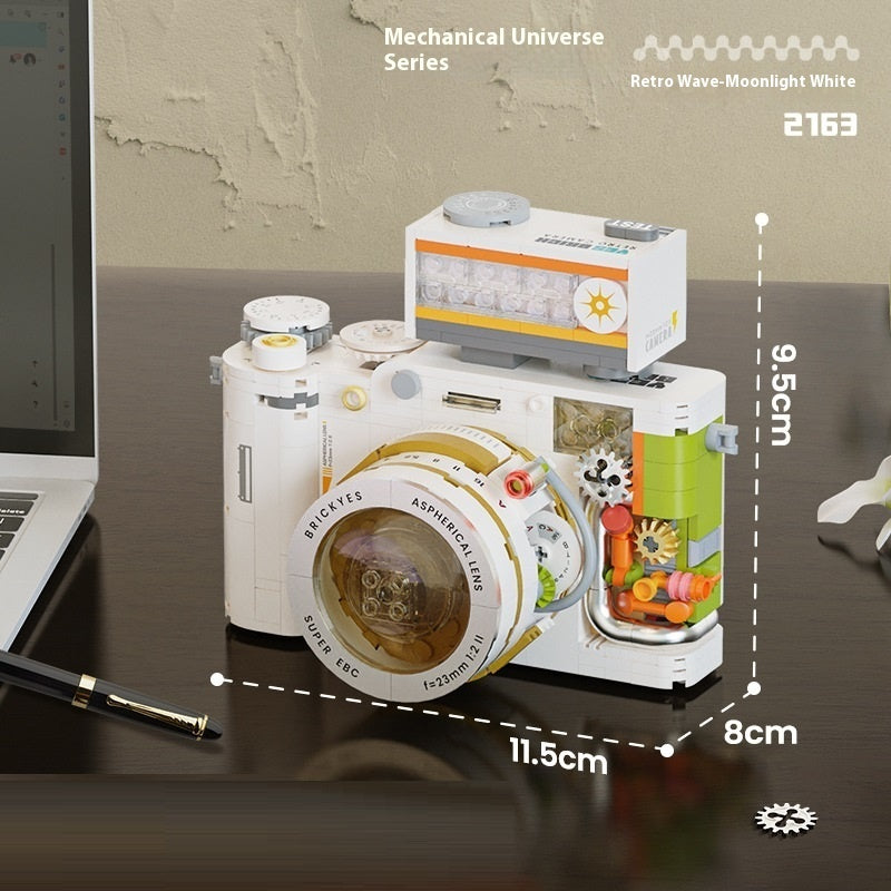 Building Blocks Mechanical Universe Retro Camera Assembled Handmade Toy Model Ornaments