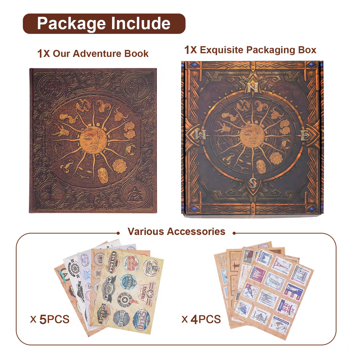 132 P Age Photo Album Our Adventure Book DIY Handmade Scrapbook Retro Album Anniversary Constellation Magic Travel Memory Gift