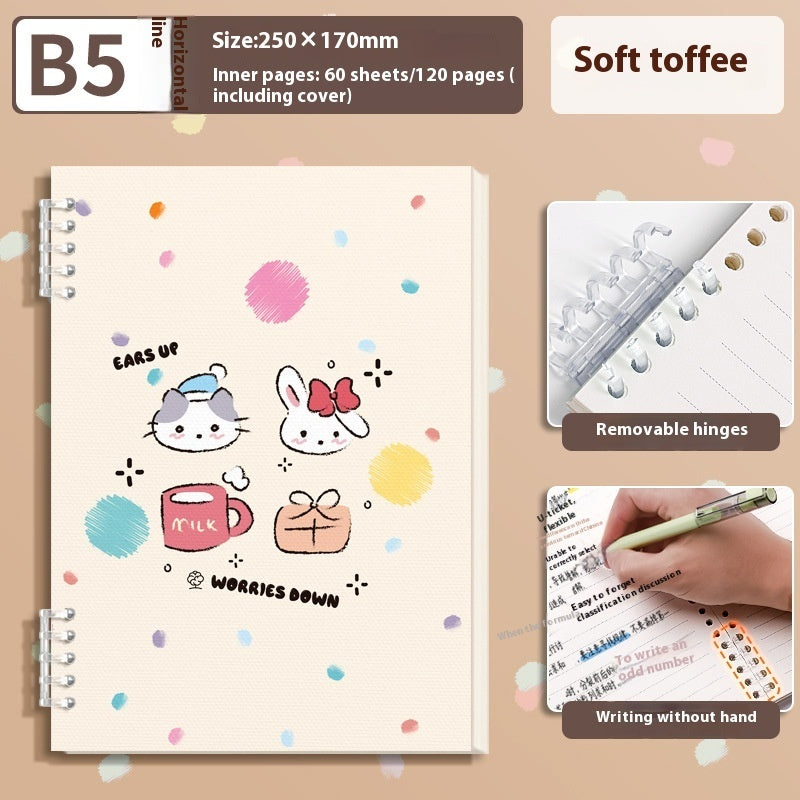 A5 Thickened Loose-leaf Notebook Detachable Coil Cute Book Student Only