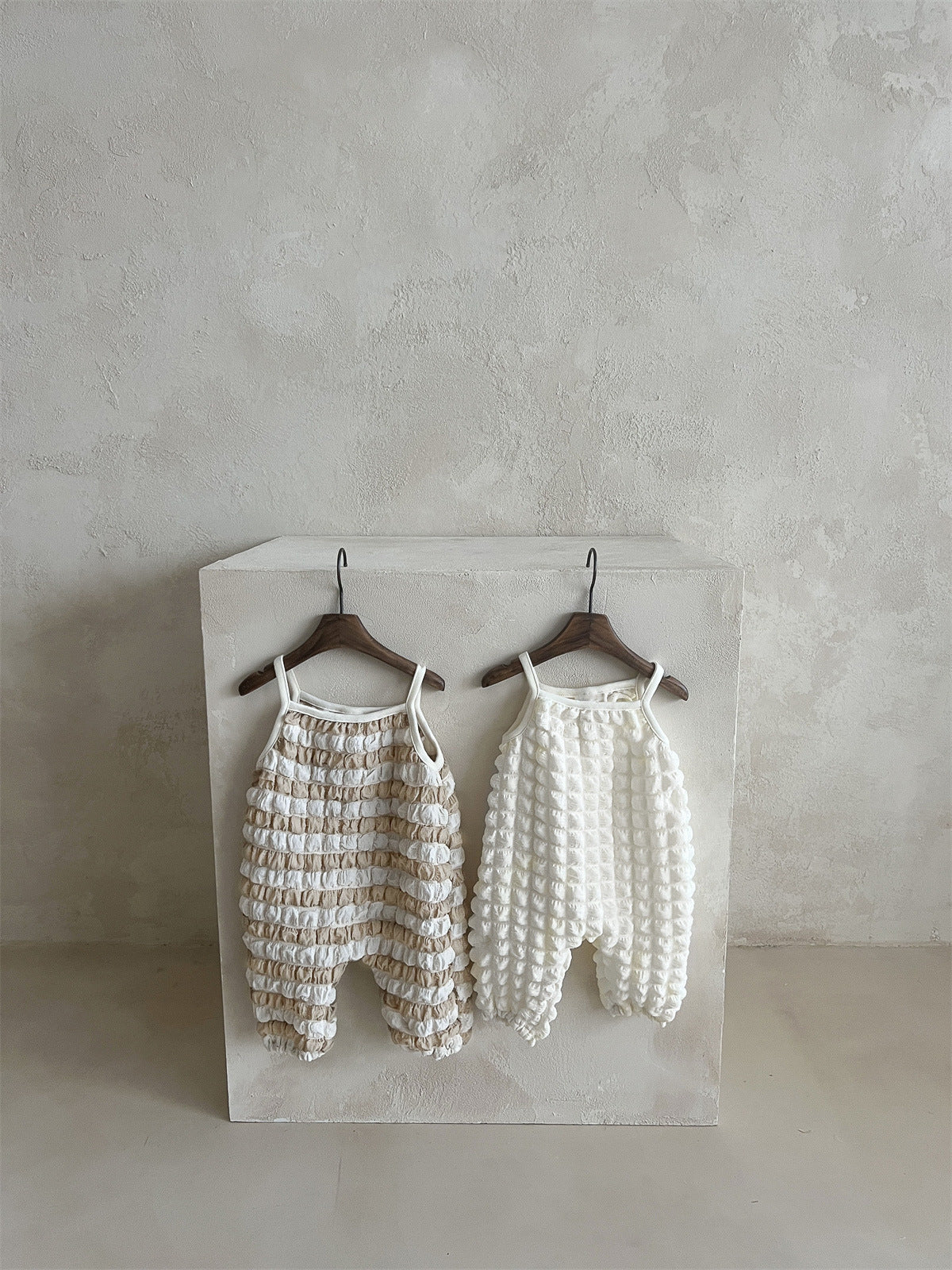 Thin Pants Baby Tank Tops Puff Plaid Jumpsuit