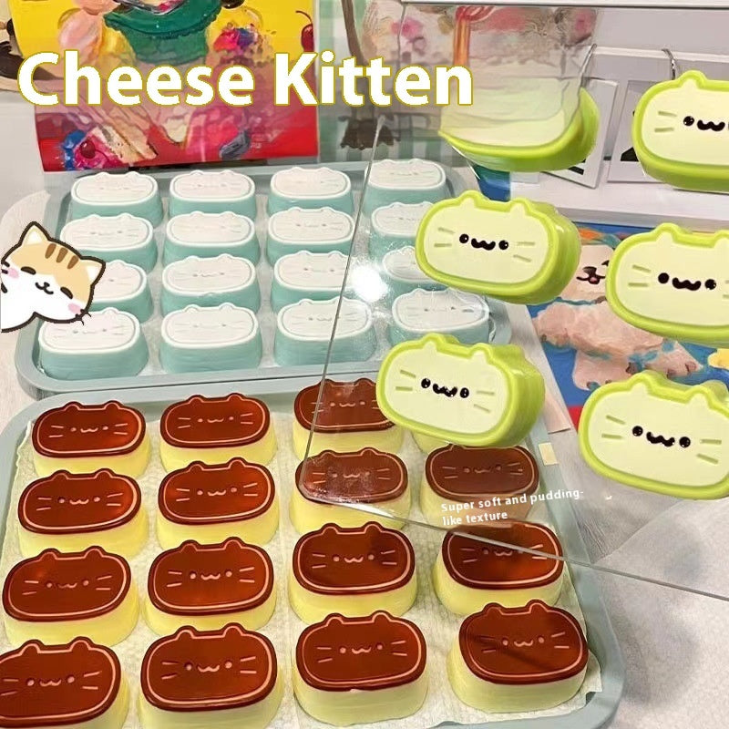 Dopamine Rainbow Kitten Cheese Squeezing Toy Silicone Slow Rebound Decompression