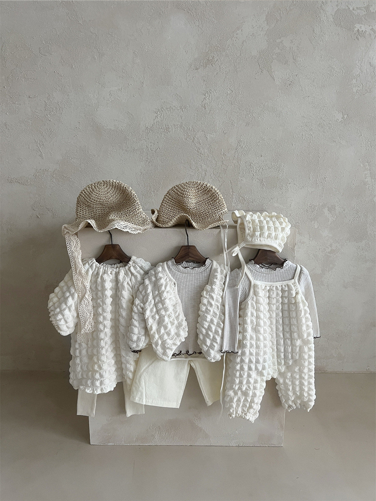 Thin Pants Baby Tank Tops Puff Plaid Jumpsuit