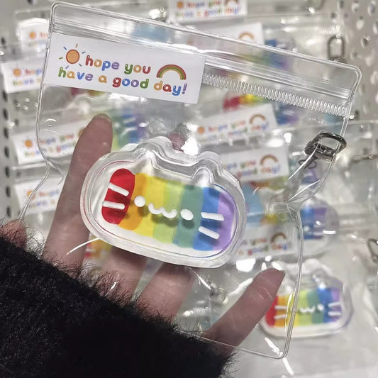 Dopamine Rainbow Kitten Cheese Squeezing Toy Silicone Slow Rebound Decompression