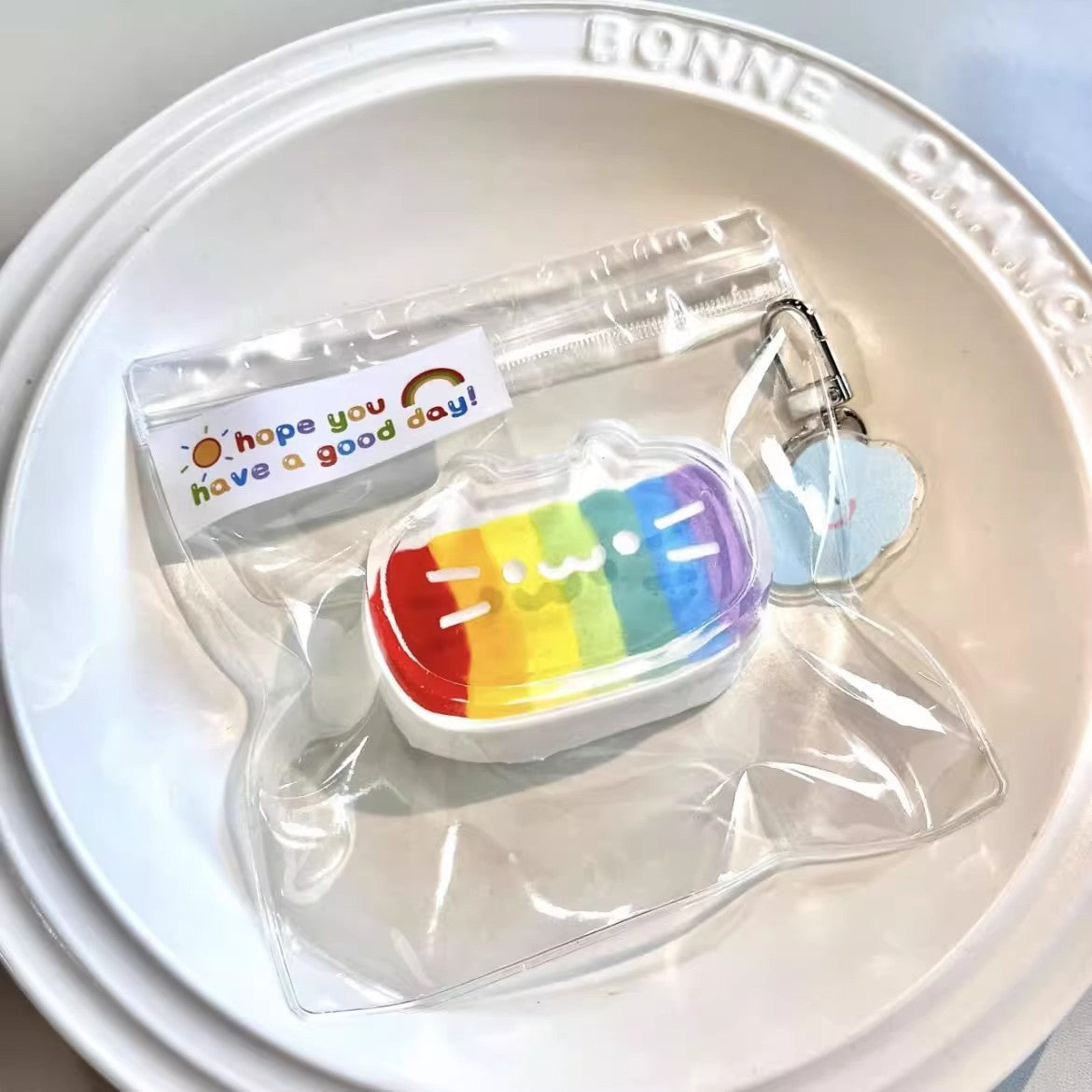 Dopamine Rainbow Kitten Cheese Squeezing Toy Silicone Slow Rebound Decompression