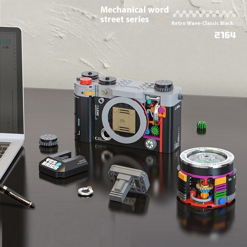 Building Blocks Mechanical Universe Retro Camera Assembled Handmade Toy Model Ornaments