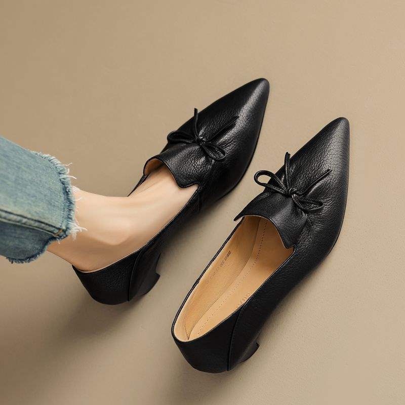 Women's Low Heel Soft Surface Pointed Toe Shoes