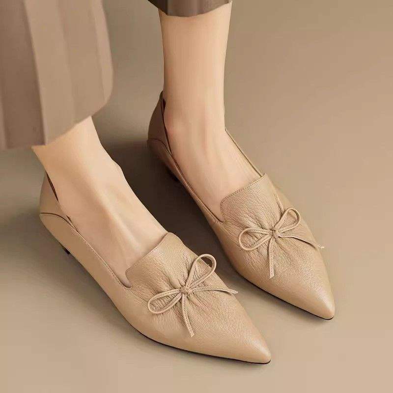 Women's Low Heel Soft Surface Pointed Toe Shoes