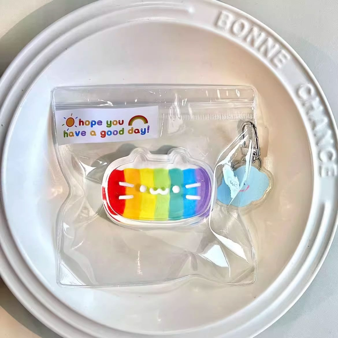 Dopamine Rainbow Kitten Cheese Squeezing Toy Silicone Slow Rebound Decompression