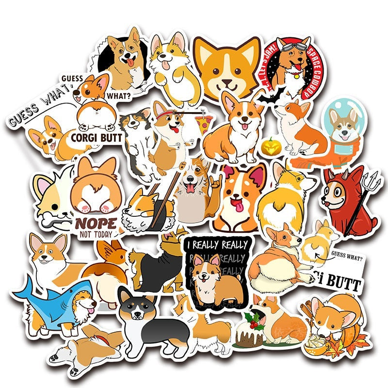 50 cute and adorable Corgi stickers