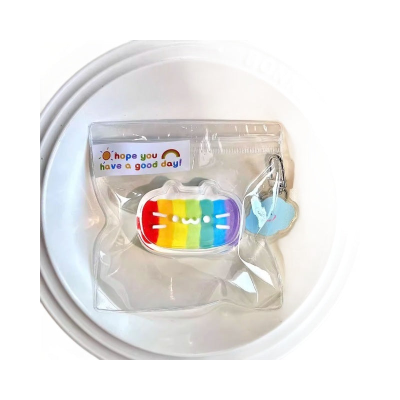 Dopamine Rainbow Kitten Cheese Squeezing Toy Silicone Slow Rebound Decompression