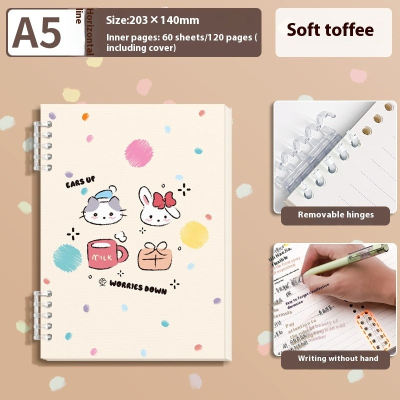 A5 Thickened Loose-leaf Notebook Detachable Coil Cute Book Student Only