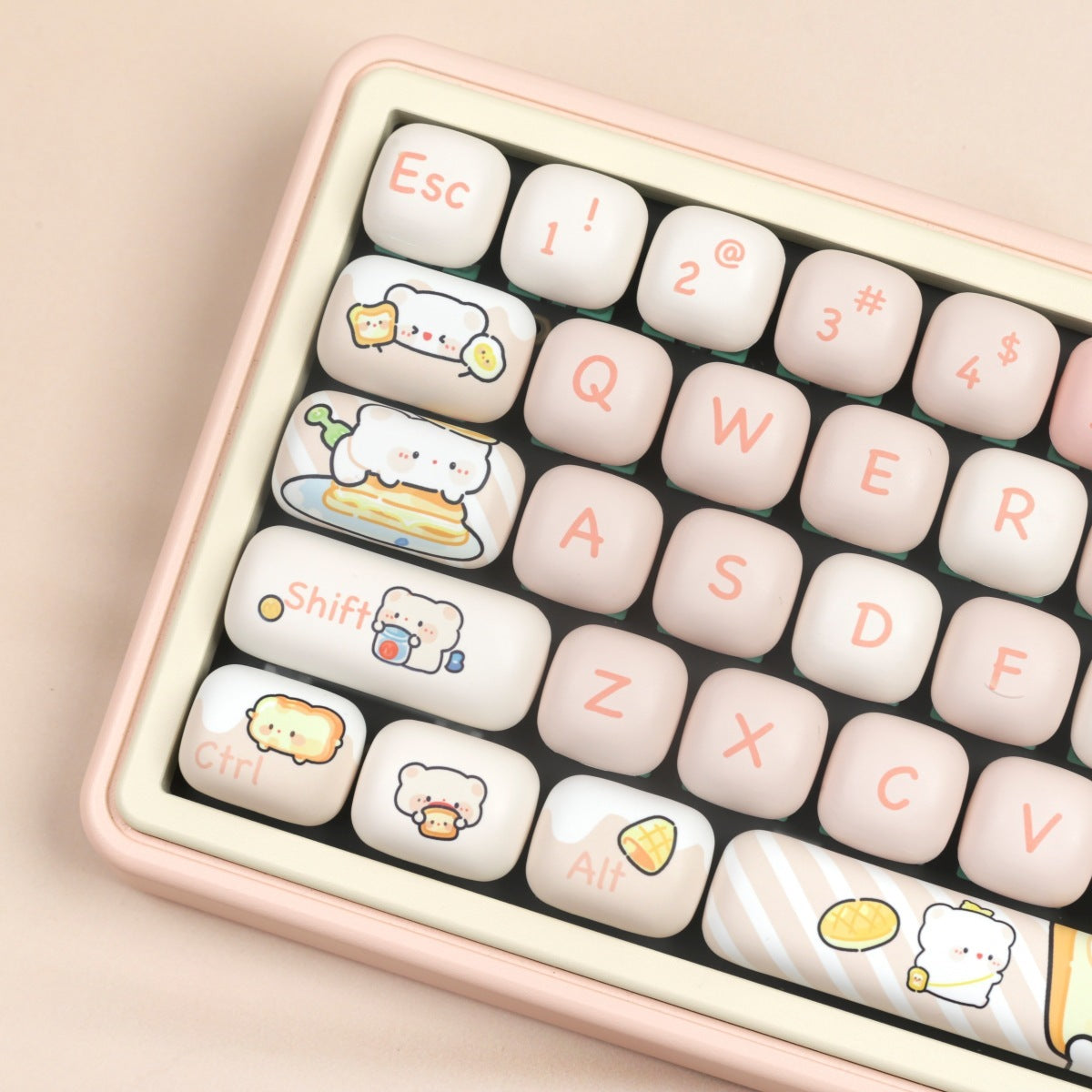 MOG Steamed Bread Key Cap Bread Bear Full Set PBT Sublimation