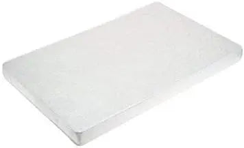 mcc direct White Solid Wooden Junior Toddler Kids Bed Montana with Foam Mattress and Safety Wooden Barrier (147 x 87.5 cm)