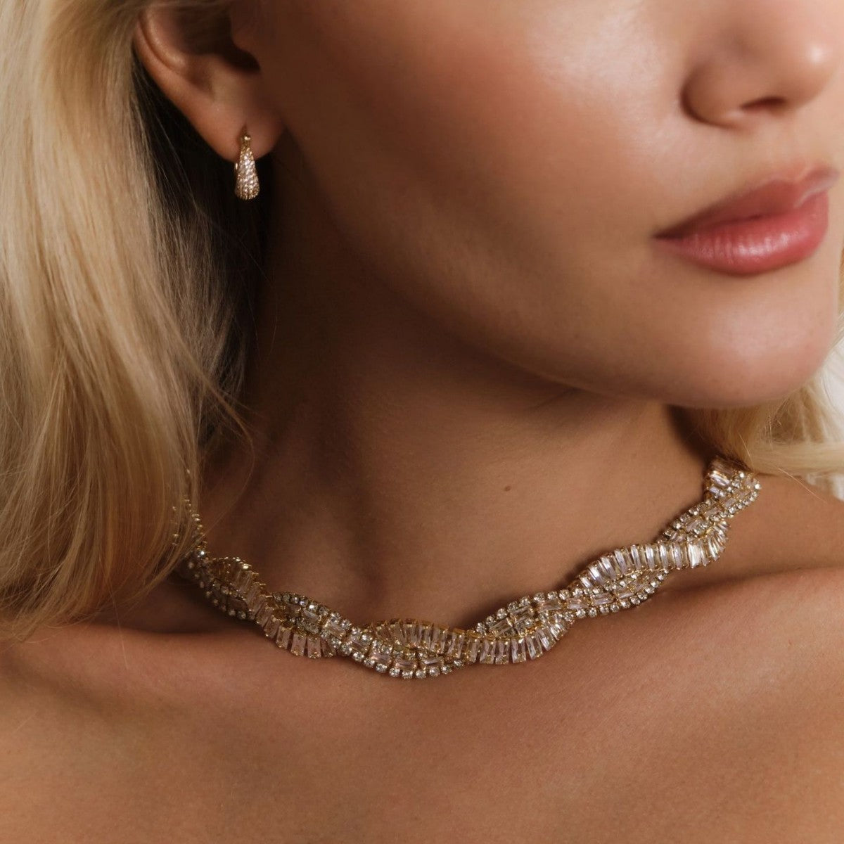 Cross Rhinestone Necklace Female Fashion