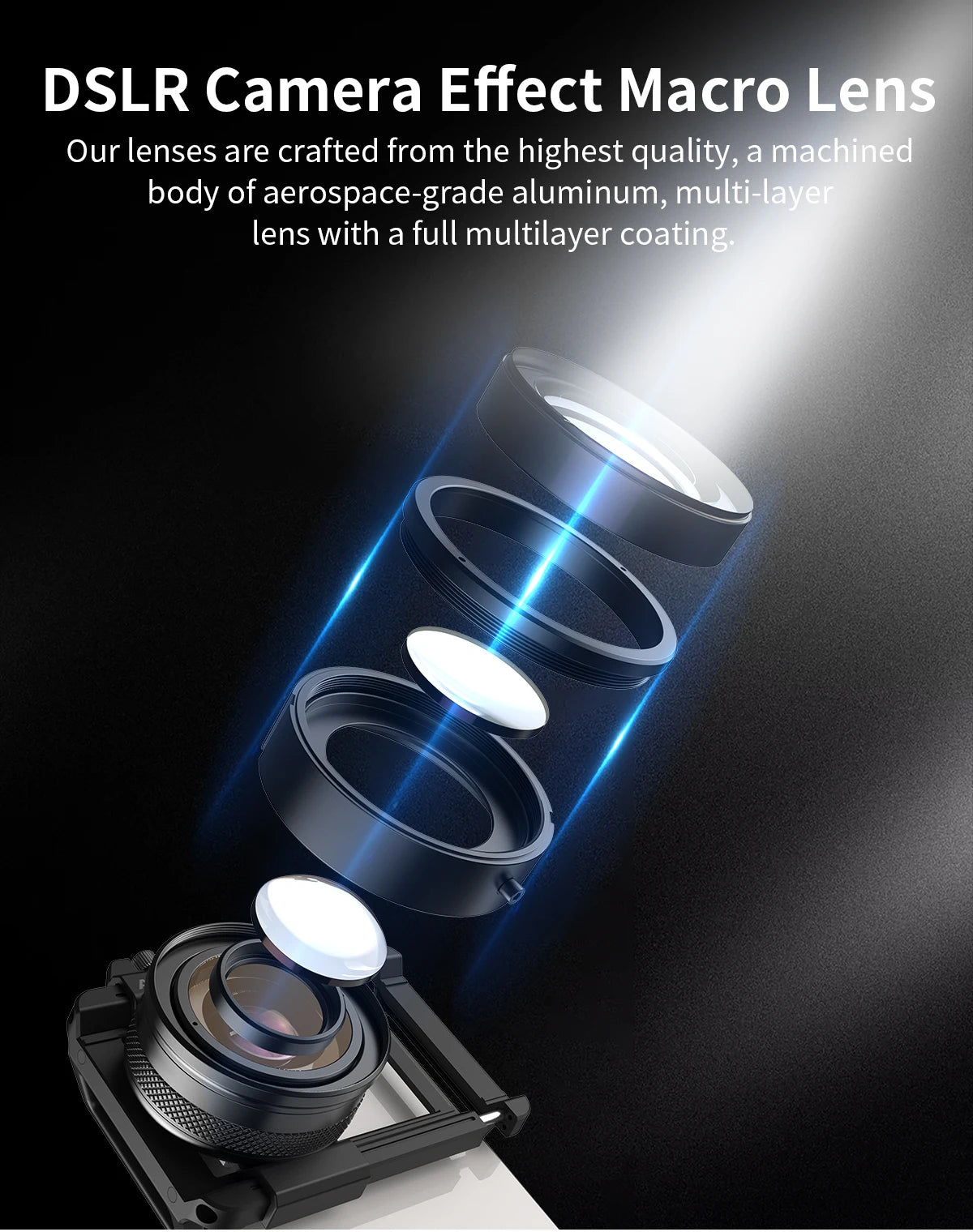 APEXEL 10-20X Zoom Macro Lens  HD Micro Phone Camera Lenses Support Eye Macro Photography for iPhone Samsung all Smartphones