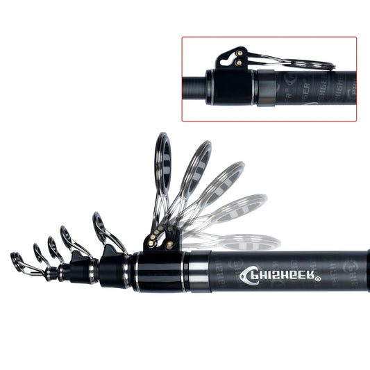 5.3m Telescopic Surf Spinning Rod 30T Carbon Fiber Black-1