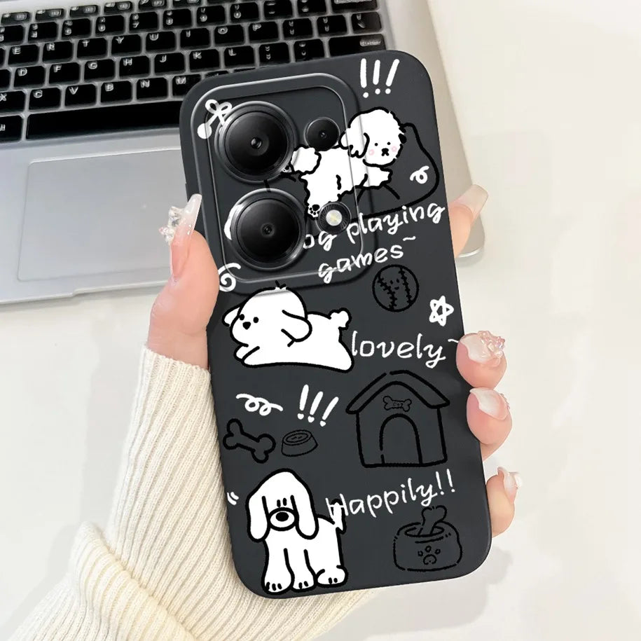 For Xiaomi Poco M6 Pro 4G Case 2024 Cute Rabbit Panda Shockproof Silicone Soft Matte Phone Cases For Xiomi Poco M6 Pro 4G Fundas