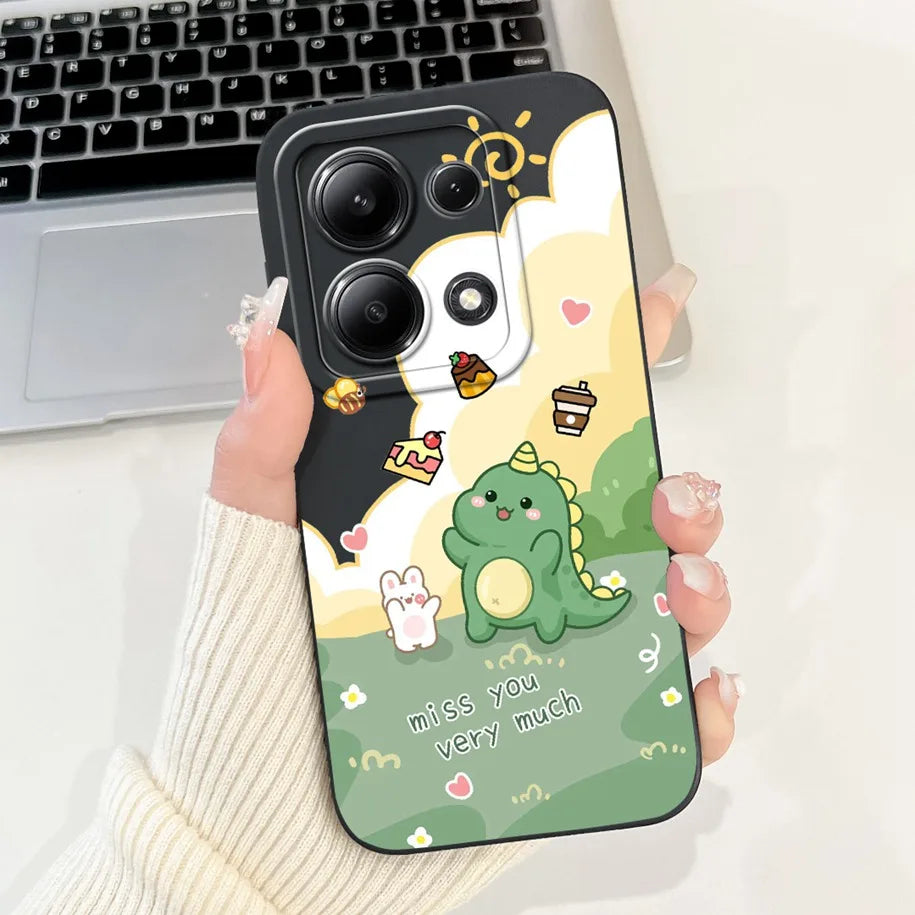For Xiaomi Poco M6 Pro 4G Case 2024 Cute Rabbit Panda Shockproof Silicone Soft Matte Phone Cases For Xiomi Poco M6 Pro 4G Fundas