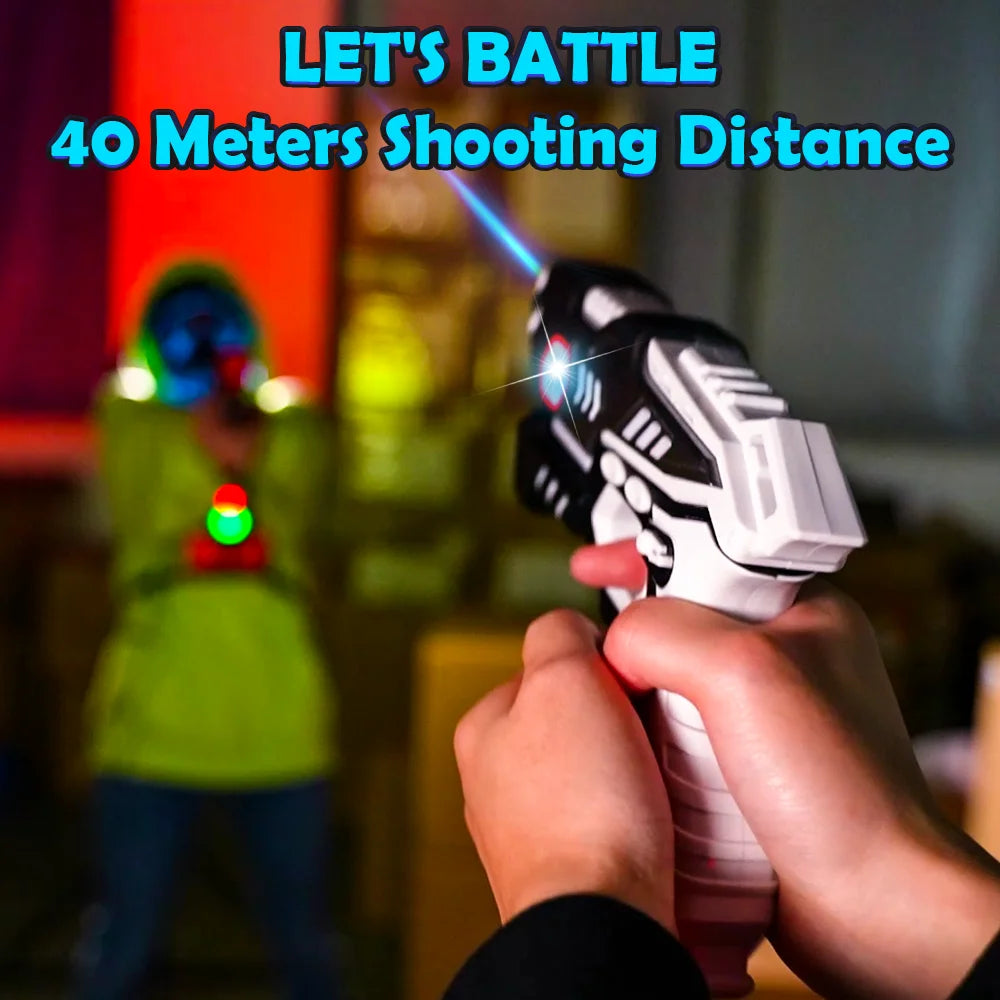 VATOS Laser Tag Guns x4 Sets Infrared Laser Tag Sets with Vest Rechargeable Shooting Game Toy Gift for Kids 6+ Years Old Adults